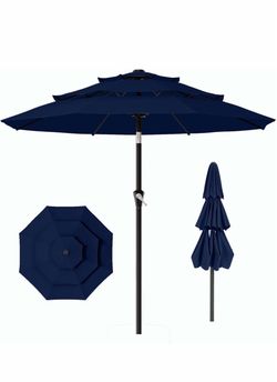 Navy Blue 3-Tier Outdoor Patio Umbrella