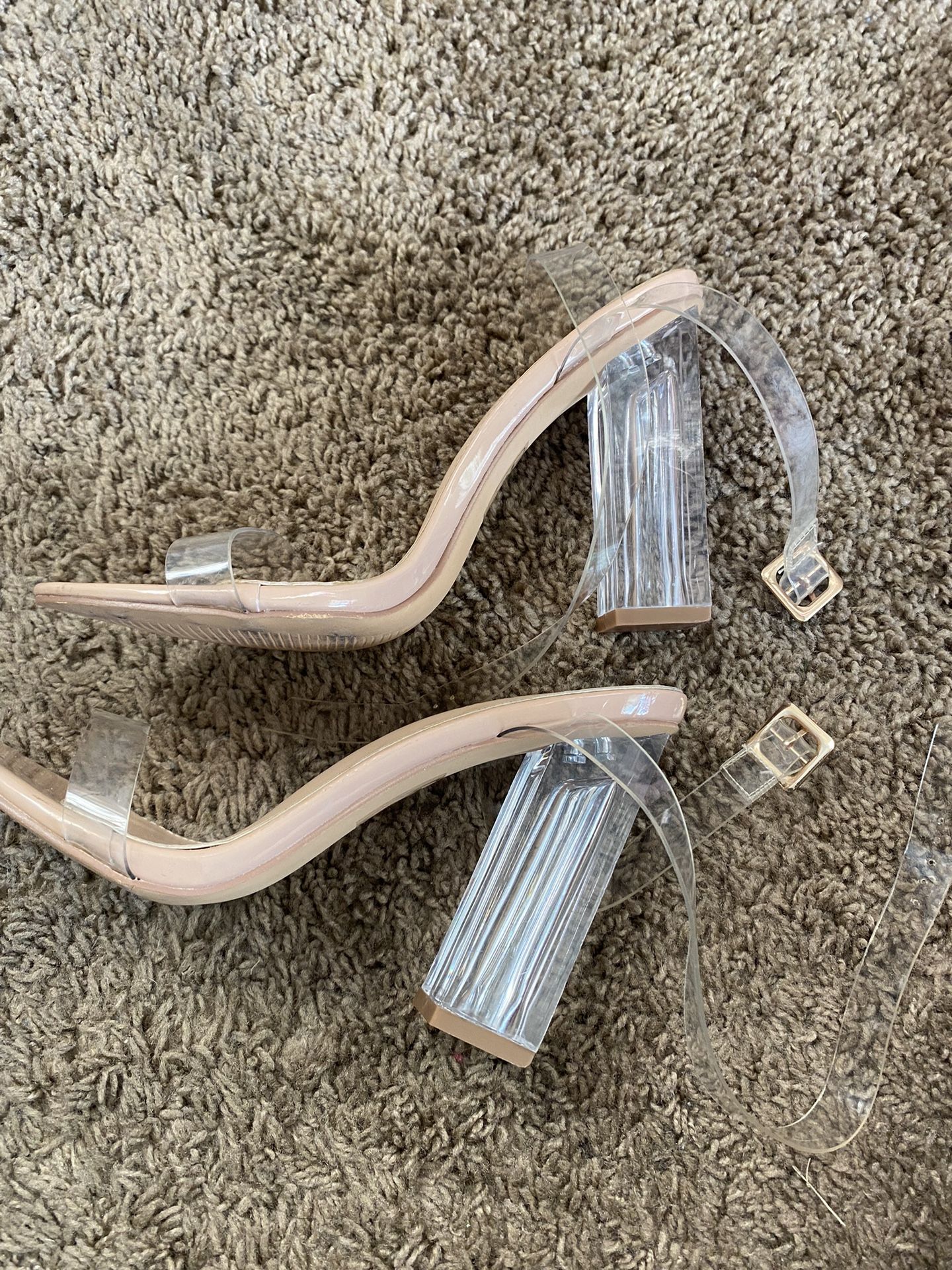 fashion nova clear high heels size 7.5