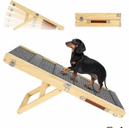 Pawaboo 2026 Upgraded Small Dog Ramp for Couch Foldable, 5 Ajustable Height Height from 9.8" to 20.5",