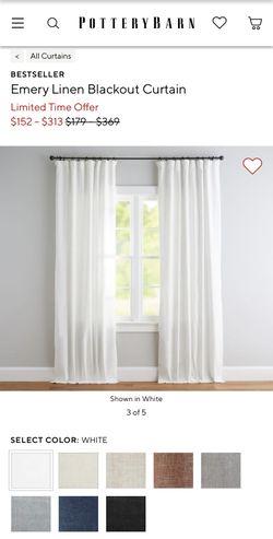Pottery Barn Emery Linen Blackout Drapes With Rings