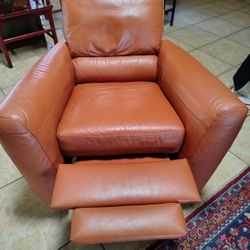 Copenhagen Mid Century Modern MCM Genuine Leather Recliner Chair – Cognac