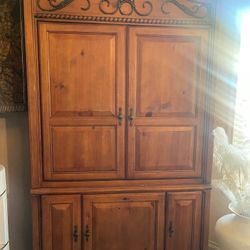 Solid Wood Armoire Bar, Coffee Bar