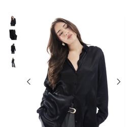 H&M Satin Oversized Blouse , Size S 