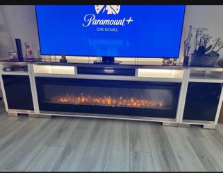 Electric fireplace tv stand entertainment center