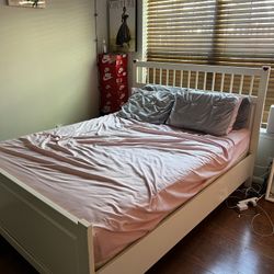 Queen White IKEA Bed Frame 