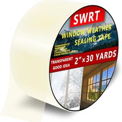 SWRT 2”x30yd/90ft Transparent Window Weather Sealing Tape, No Residue Window Insulation for Winter, Preventing Cold Air Loss in Summer Door and Window