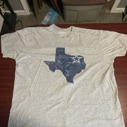 DALLAS COWBOYS - Authentic - T Shirt - Gray - Men's 2XL - Texas Logo