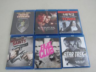 Lot of 6 Blu-ray Discs Movies-Star Trek-Fight Club-Super Natural-Misc.