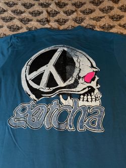 90s gotcha surf core single stitched graphic skull tee size large