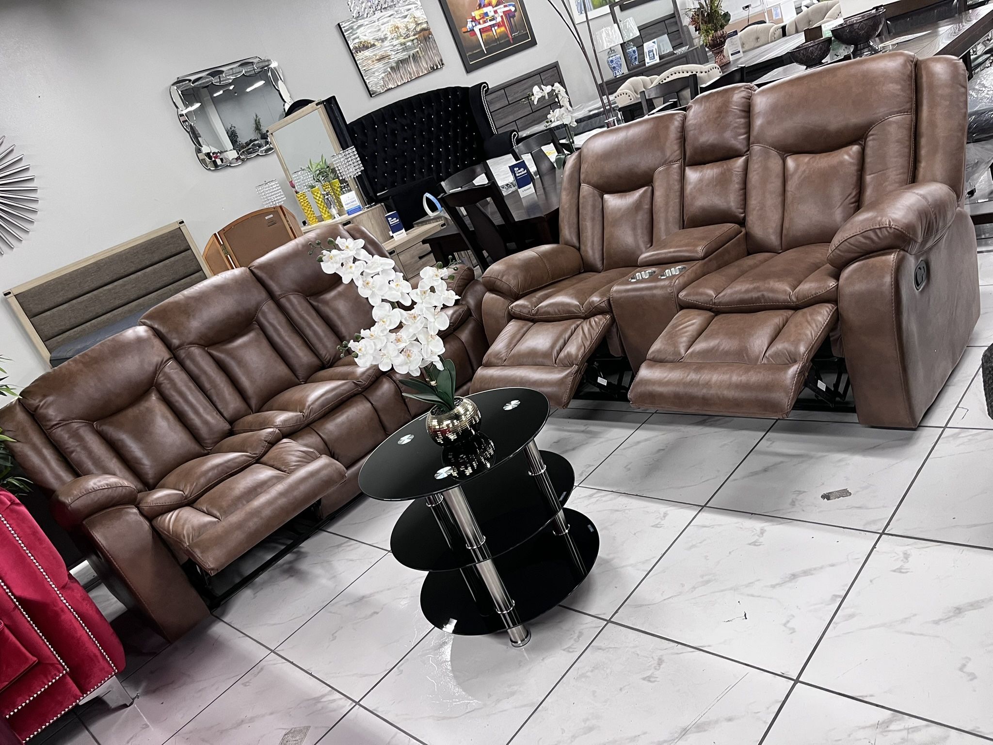 Manual Recliners Sofa Set 🔥 Take It Home With Only $50 Down