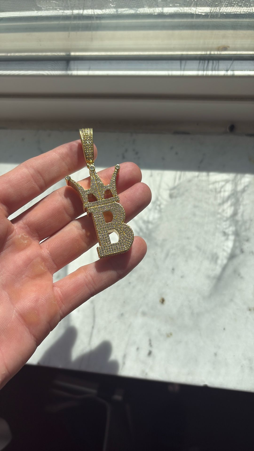 Iced Out B Pendant