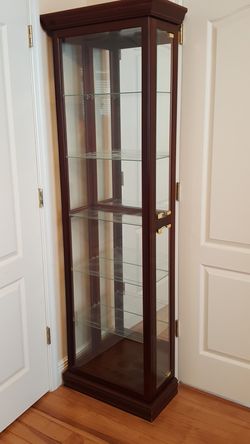 Lighted Glass and wood display case