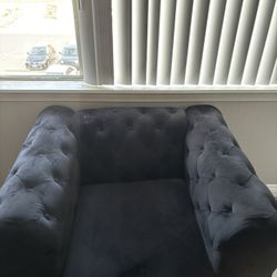 Black Tufted Accent Chair 