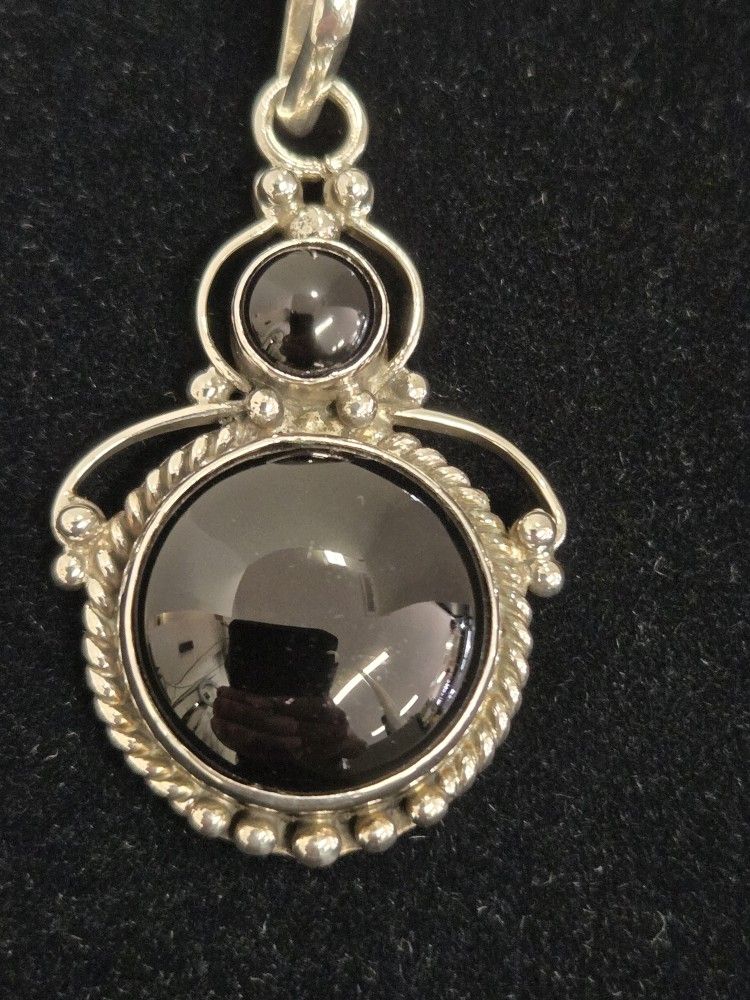 Silver Onyx Charm