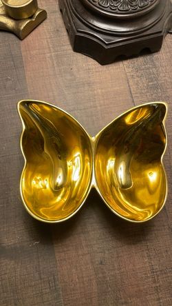 Authentic Mary Jurkek Gold Butterfly-Shaped Decorative Dish