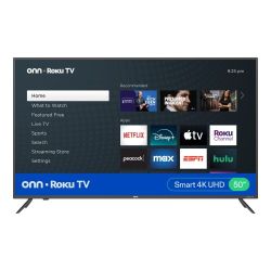 onn. 50" 4K UHD Roku Smart TV (model 100012585