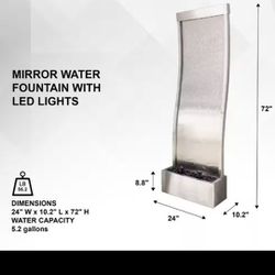 XBrand 72" Steel/Glass Free-Standing Mirror Waterf