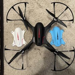 Brushless drone, comes with alternate color ways, extra blades, includes the remote and charger and everything you need to get this thing in the sky! 