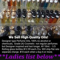 Designer Type Perfume/colonge Oils  Roll-on