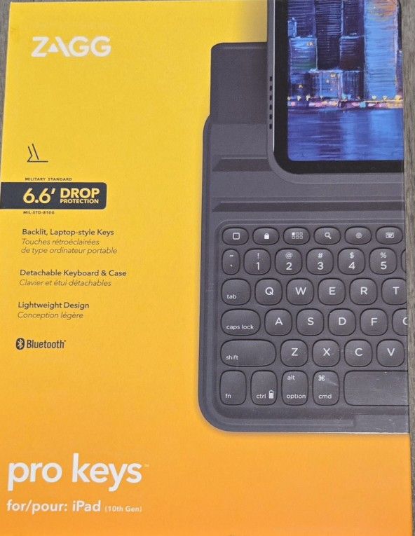 ZAGG Pro Keys Bluetooth detachable Keyboard for iPad (10th Gen)