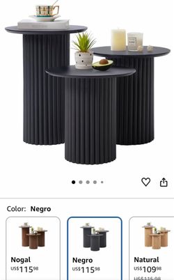 Set of 3 Fluted End Tables