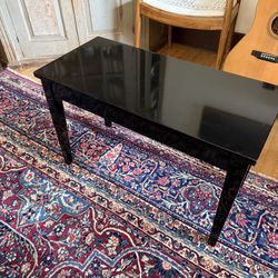 Solid Wood Ebony Black Piano Bench 