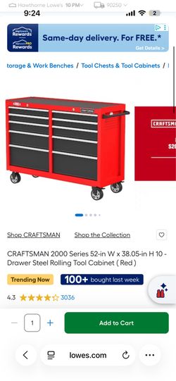 Craftsman 52in Toolbox chest— Firm Price