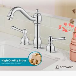 3 Hole Bathroom Faucet Brushed Chrome A 11ch $40