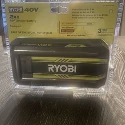 RYOBI  40v  2Ah  Lithium Battery   NEW. 