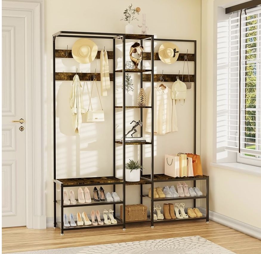 📦 Brand New Arrival | 5-in-1 Corner Hall Tree (Half Unit) | Limited Stock