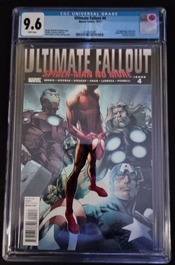Ultimate Fallout #4 first print comic book, CGC 9.6 W pages.  First Miles Morales Spider-Man
