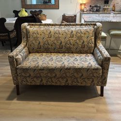 Mid Century Contemporary Floral Loveseat