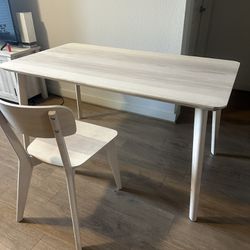 IKEA Wood Table And Chair 