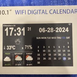 Jazeyeah  ,10.1 Inch WiFi Smart Touchscreen Desk Office Calendar with Memo Reminder Settings, Digital Alarm Clock for Seniors (