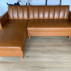 Brown Leather Couch With Storage 
