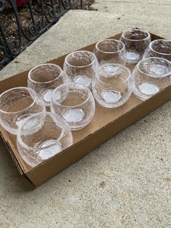 Crackled Glass Candle Holder 