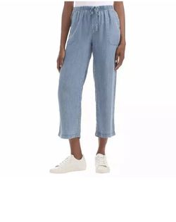 NWOT Splendid Angie Denim Wide Leg Pants, Elastic Waist, Women’s Size S