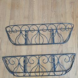 $25.00 - (2) Garden Planter Baskets, 30" Wide!  Gorgeous Scrollworks Design!