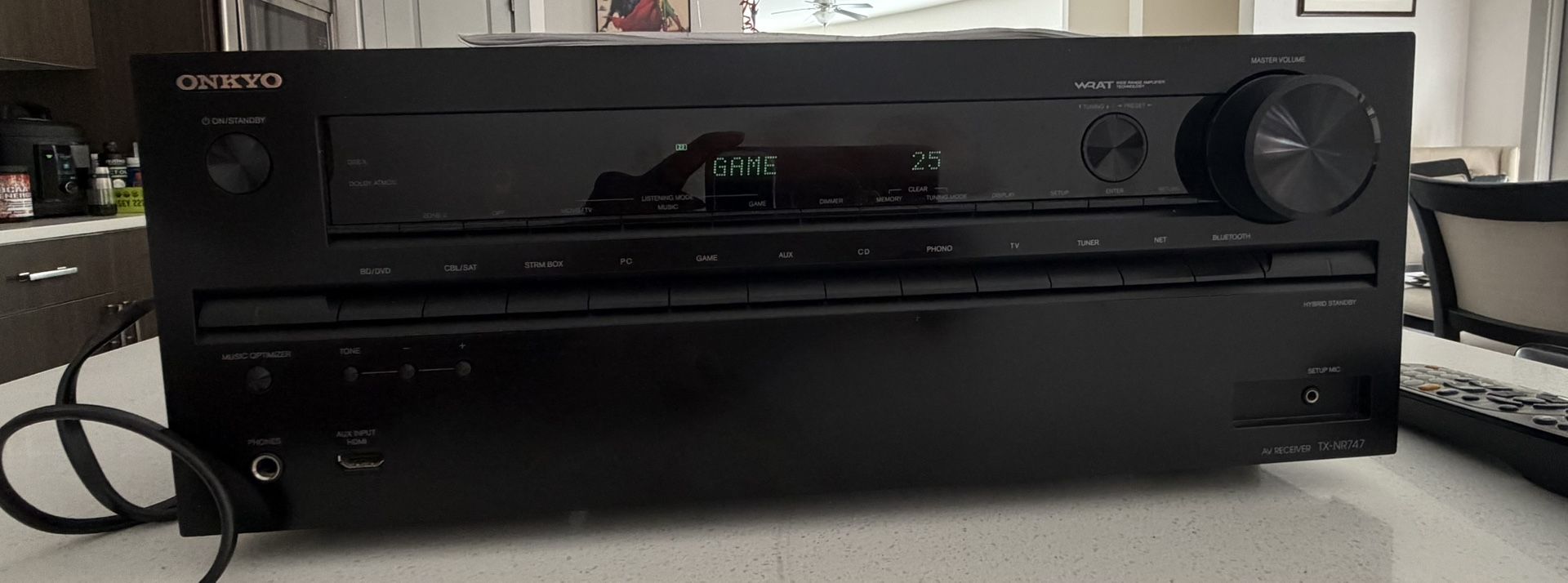 Onkyo TX-NR747 7.2 AV Receiver – Dolby Atmos, Wi-Fi, Bluetooth