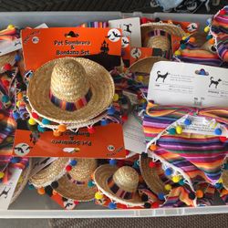 Brand New Pet Sombrero & Bandanna Set 