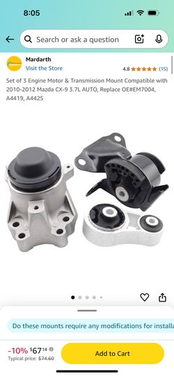 Mazda Cx9 Motor Mounts Brand New