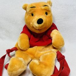 1990s Disney Winnie The Pooh Backpack Plush Teddy Bear Backpack