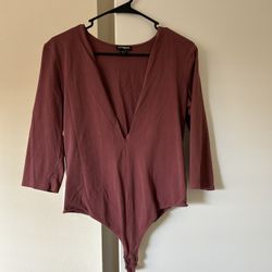 Deep V Express 3/4 Sleeve Bodysuit