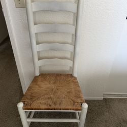 2 White ladder back chairs