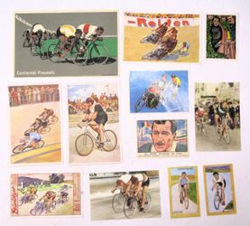 Vintage European Cycling Trade & Tobacco Cards Bartali Gallaher Sanella -Lot of 12