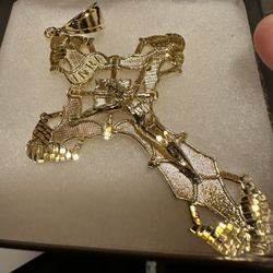 IslandLinc - 14k INRI 925  Silver  Cross Overlay 