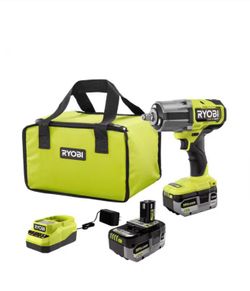 Ryobi Brushless 4 Mode High Torque Impact Wrench With Battery And Charger