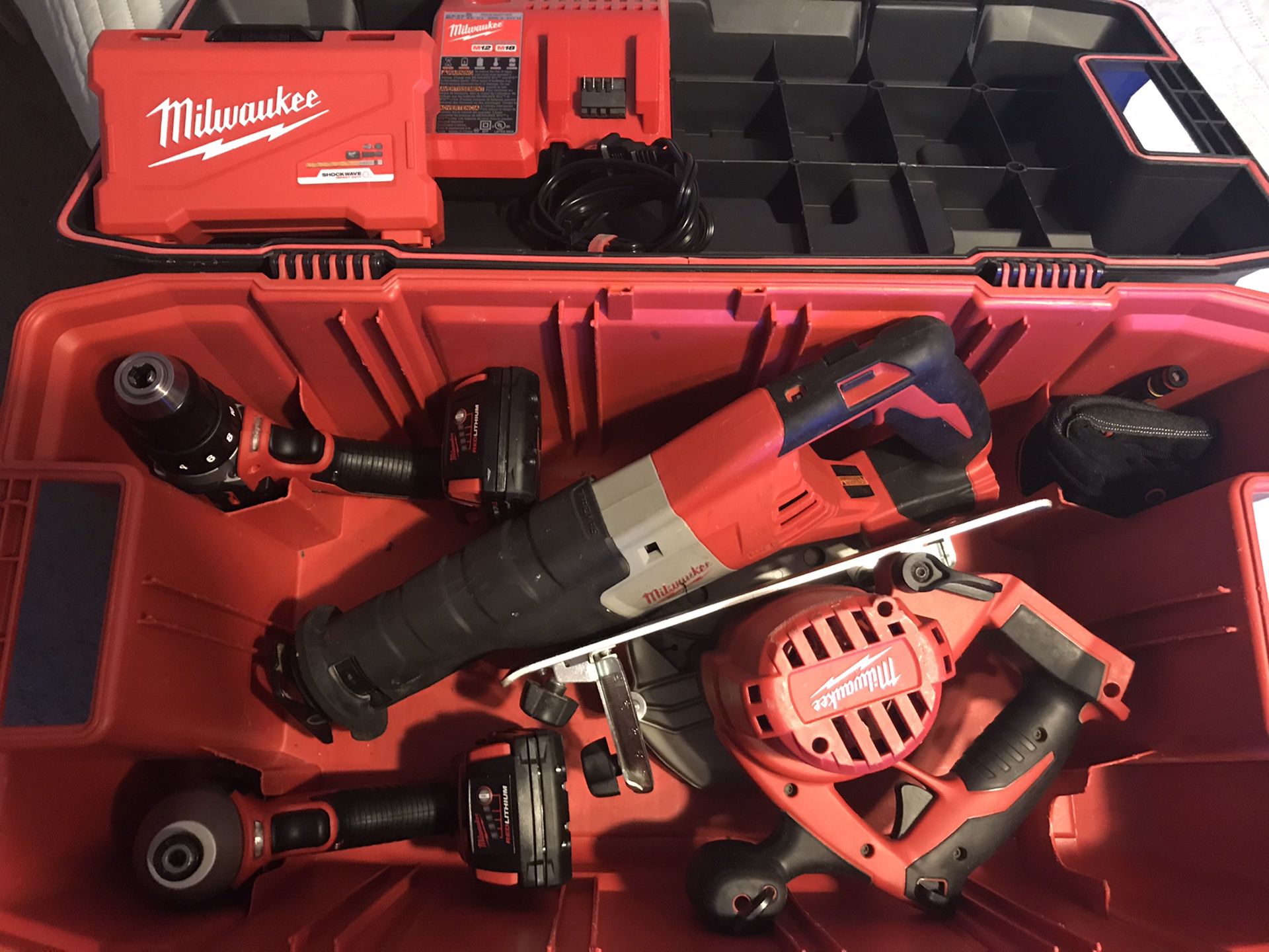 Large Milwaukee M18 power tool set (see inside great deal) 400.00