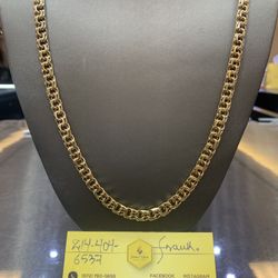 10kt- Solid Chino Chain 47 Grams 7MM 24”.