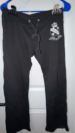 NEW Vintage Y2k Juicy Couture USA “Couture Royalty” JUICY Black Sweatpants LRG